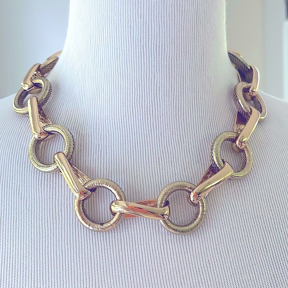 Gold Plated Chunky Circles Necklace